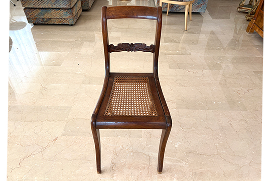 1 SEDIA IN LEGNO CON SCHIENALE A GIORNO E SEDUTA IN PAGLIA DI VIENNA DIM. 41x88x40 CM