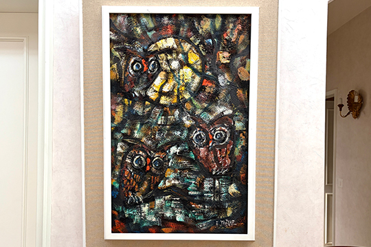 1 DIPINTO OLIO SU TELA FIRMATO H. THÖLKE RAFFIGURANTE “GUFI” DIM. 45x70 CM