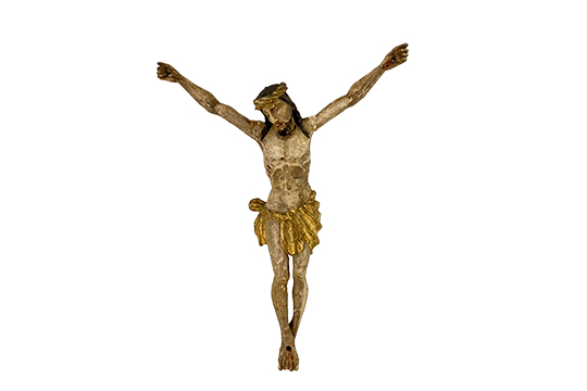 1 STATUA IN LEGNO RAFFIGURANTE GESÙ CROCIFISSO (PICCOLI DIFETTI) DIM. 40x54x9 CM