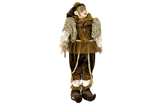 1 STATUA RAFFIGURANTE “MASCHERA VENEZIANA”, VESTITI IN TESSUTO DIM. 50x120x35 CM