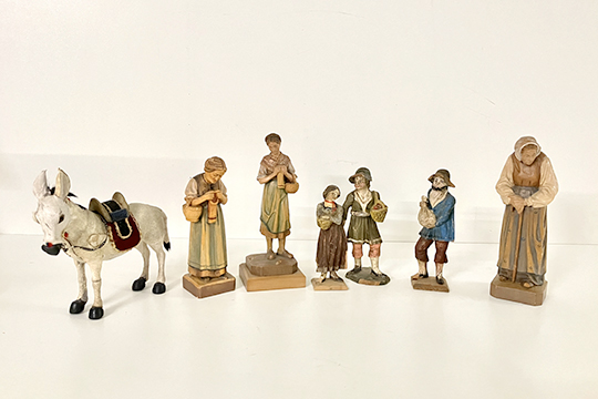 7 STATUETTE DEL PRESEPE, PICCOLI DIFETTI DIM. 20x19x6 6x20x6 9x23x7 6x14x6 7x18x6 6x18x6 7x24x7 CM