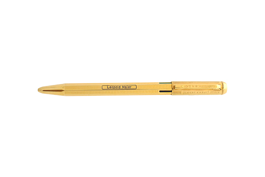 1 PENNA PORTAMINE LEOPOLD MAIER A 4 COLORI CON STRUTTURA IN METALLO PLACCATO ORO