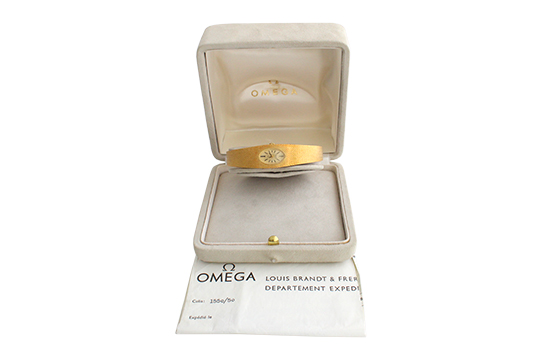 1 OROLOGIO OMEGA LADY MECCANICO REF. 8183 CON CASSA E BRACCIALE IN O.G. 18 KR. FORNITO DI SCATOLA GR. TOT. (INCL. MOV.) 46,40 (FUNZIONANTE)