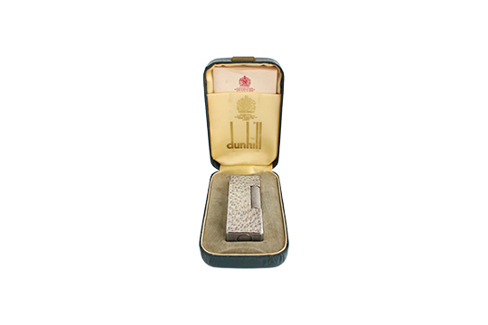 1 ACCENDINO DUNHILL IN METALLO ARGENTATO FORNITO DI SCATOLA E MANUALE ORIGINALI (FUNZIONANTE)