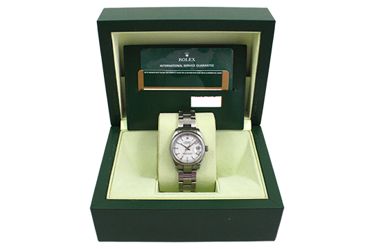 1 OROLOGIO ROLEX OYSTER PERPETUAL DATEJUST REF. 178240, SERIALE: M036XXX, CON CASSA E BRACCIALE IN ACCIAIO FORNITO DI SCATOLA E GARANZIA ORIGINALI (FUNZIONANTE)