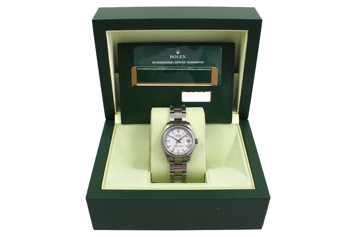 1 OROLOGIO ROLEX OYSTER PERPETUAL DATEJUST REF. 178240, SERIALE: M036XXX, CON CASSA E BRACCIALE IN ACCIAIO FORNITO DI SCATOLA E GARANZIA ORIGINALI (FUNZIONANTE)