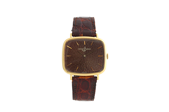 1 OROLOGIO ULYSSE NARDIN MEN MECCANICO CON CASSA IN O.G. 18 KR. E CINTURINO IN PELLE (FUNZIONANTE)