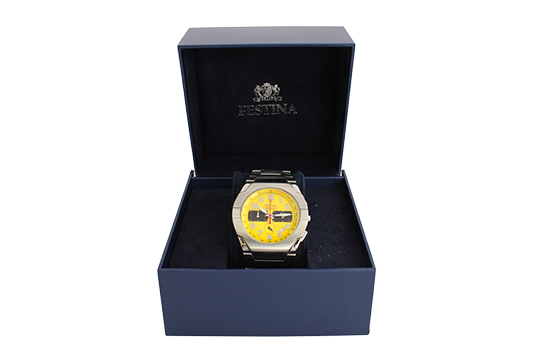 1 OROLOGIO FESTINA CHRONO MEN QUARZO CON CASSA E BRACCIALE IN ACCIAIO, FORNITO DI SCATOLA ORIGINALE (FUNZIONANTE)