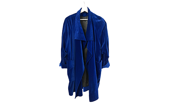 1 SOPRABITO IN VELLUTO COLORE BLU, LUNGHEZZA 100 CM