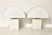 1 COPPIA DI APPLIQUE HARVEY GUZZINI MOD. OLYMPE A UNA FIAMMA IN METALLO E PLASTICA, PICCOLI DIFETTI DIM. 30x33x11 CM