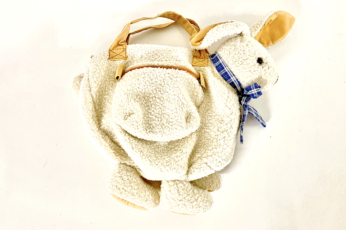 1 BORSA “CONIGLIETTO” MOULIN ROTY, DOPPI MANICI, PORTABILITÀ A MANO DIM. 35x30x13 CM