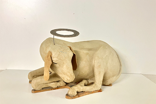1 PECORA PER PRESEPE IN CARTAPESTA DIM. 60x40x35 CM